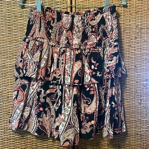 Beyond darling Anthropologie tiered paisley skirt NWT rayon size medium